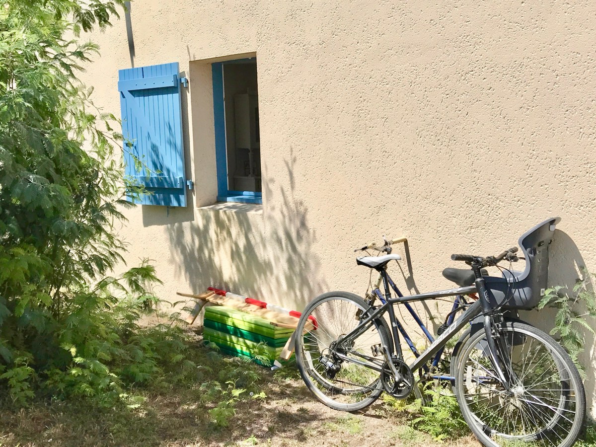 Bikes by the lockable shed at B26
