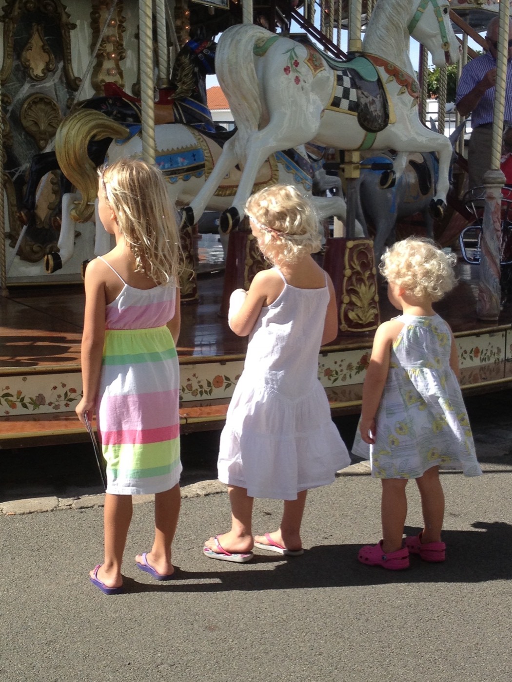 Waiting for the carousel in town