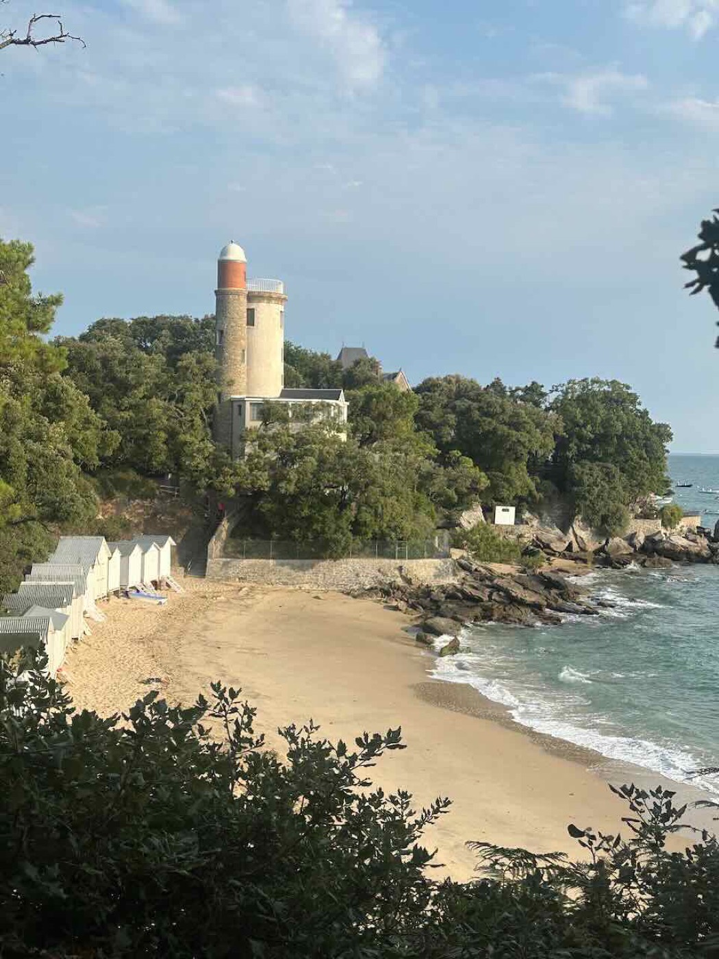 The old tower above a sandy cove in the Bois de la Chaize